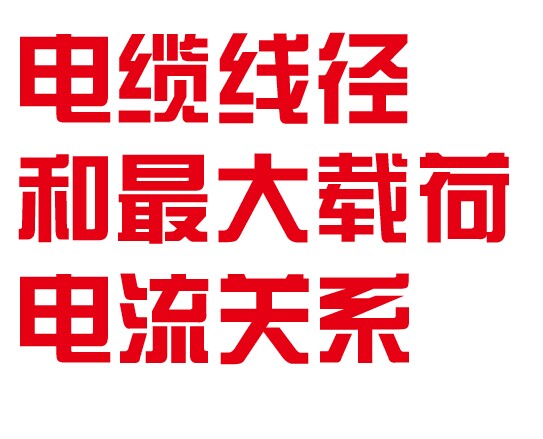 電纜線徑和最大載荷電流關系